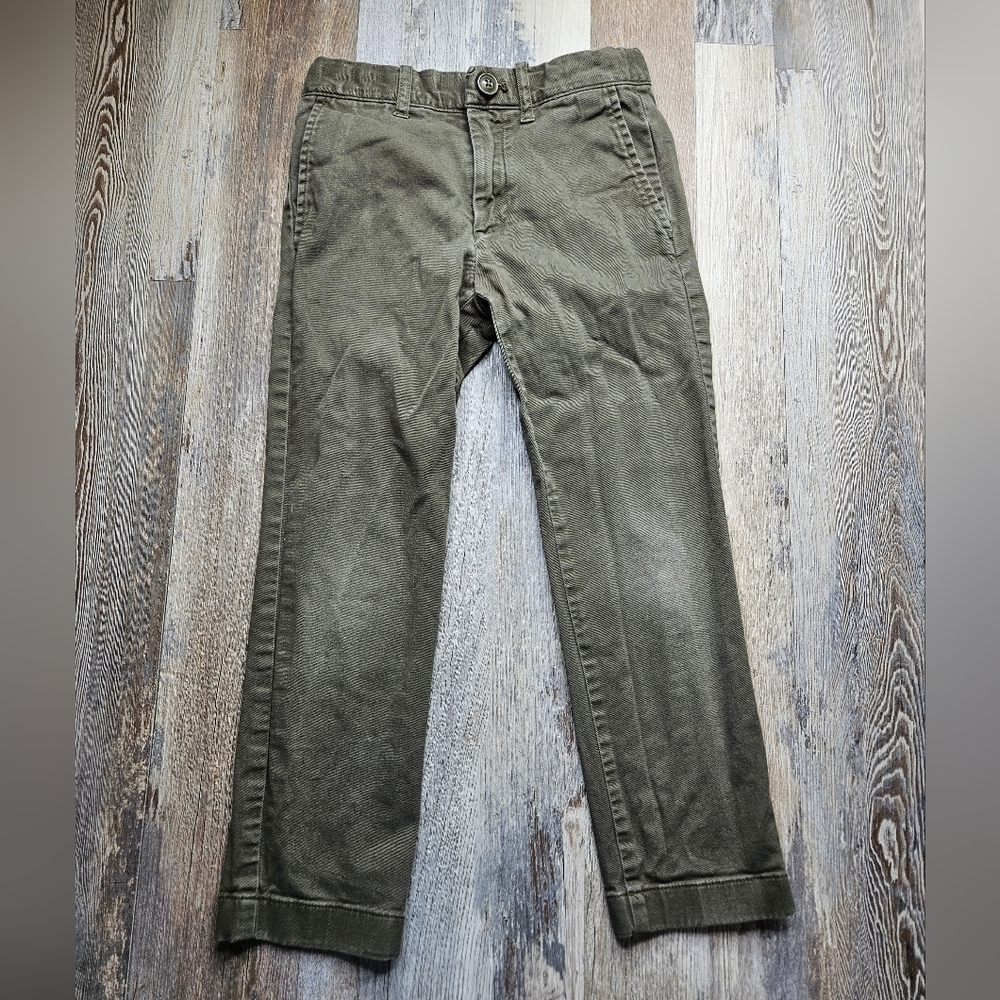 CrewCuts by J. Crew 770 Straight Leg Stretch Fit Chino Pants Green Adjustable